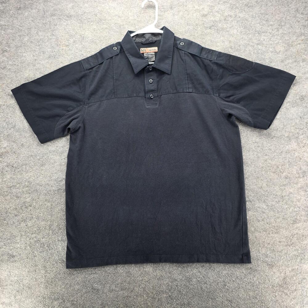 5.11 Tactical Polo Shirt Mens Extra Large Black Short Sleeve Epaulette Uniform